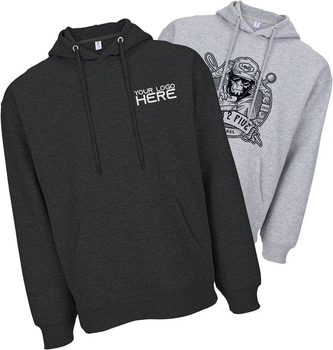 example charcoal and heather grey hoodies